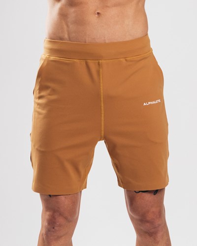 Alphalete 4-Way Stretch 8" Kratke Camel | 170-MZYXQT