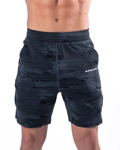 Alphalete 4-Way Stretch 8" Kratke Čierne Maskacove | 430-UWPBET