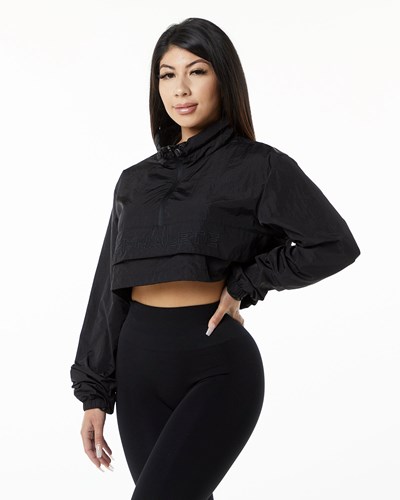 Alphalete All-Purpose Crop Jacket Čierne | 835-DKNPXW