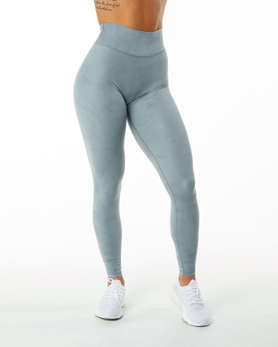 Alphalete All-Purpose Luxury Legging Washed Denim | 345-DGHWKV