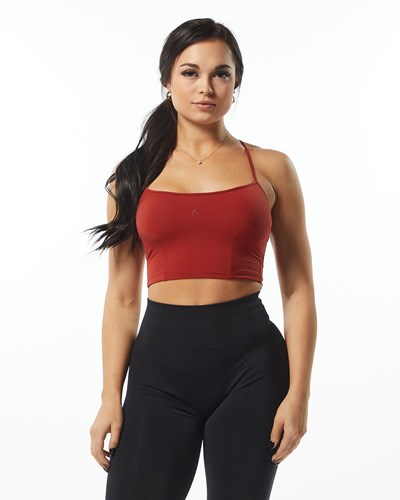 Alphalete Camisole Y-Back Crop Tank Cherry | 189-UFCBOI