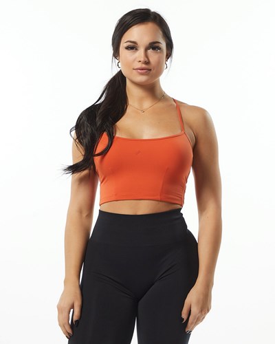 Alphalete Camisole Y-Back Crop Tank Oranžové | 695-LFEYIW