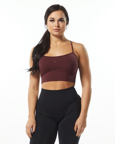 Alphalete Camisole Y-Back Crop Tank Wine | 087-VWPIRF