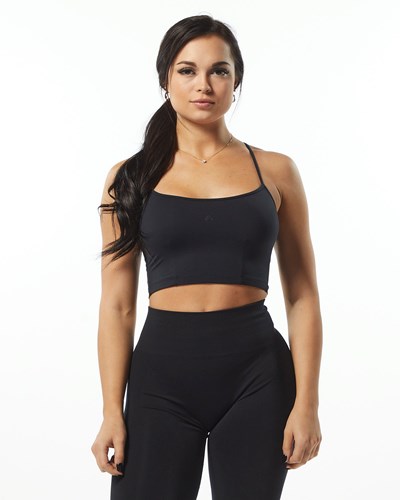 Alphalete Camisole Y-Back Crop Tank Čierne | 942-PELAQR