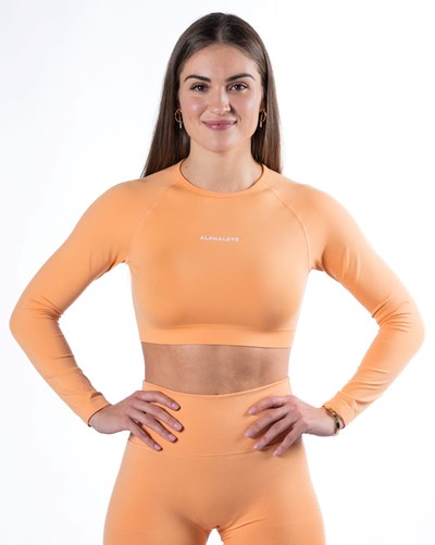 Alphalete Cropped Seamless Long Sleeve Koralove | 016-YXEBSW