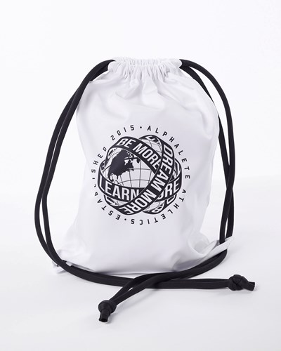 Alphalete Drawstring Bag Biele | 724-GWLPMR