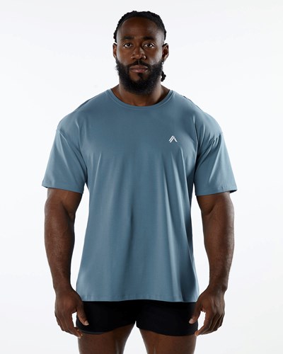 Alphalete Drop Shoulder Tee Modre | 091-GQLFRD