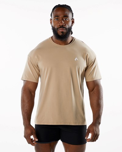 Alphalete Drop Shoulder Tee Taupe | 245-ZGWKJT