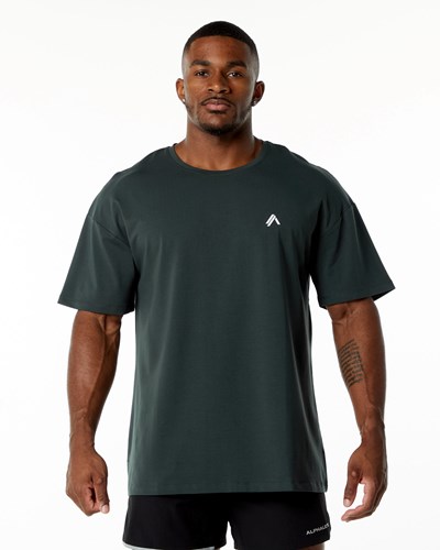 Alphalete Drop Shoulder Tee Zelene | 047-MREVYB