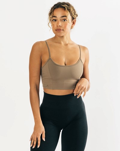 Alphalete Fitted Cropped Tank Olivovo Zelená | 462-AGXQSP