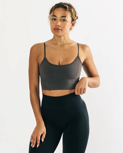 Alphalete Fitted Cropped Tank Siva | 315-SQXBWH