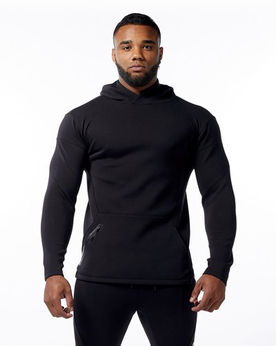 Alphalete Fitted Interlock Knit Hoodie Čierne | 230-VAUWDQ