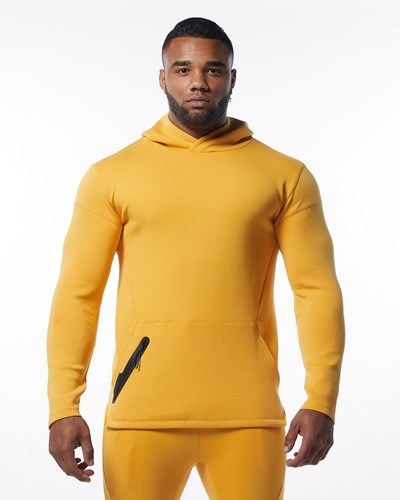 Alphalete Fitted Interlock Knit Hoodie Žlté | 306-PLZJMO