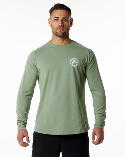 Alphalete Fitted Performance Long Sleeve Sage | 051-BXHCEK