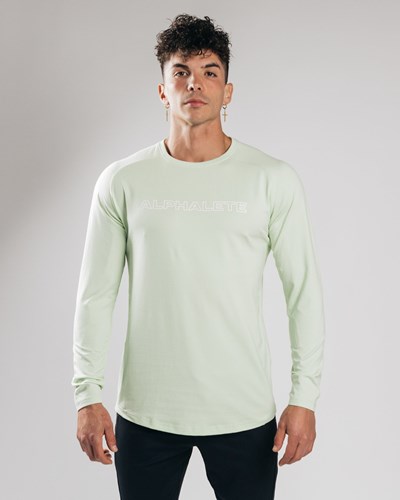 Alphalete Fitted Performance Long Sleeve Frozen Spring | 680-VEDFZH