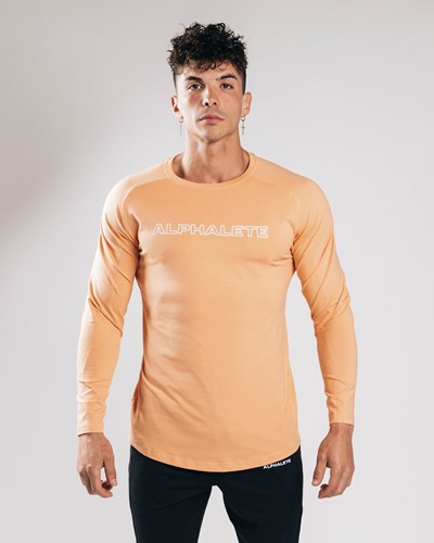 Alphalete Fitted Performance Long Sleeve Oranžové | 745-BZECLJ