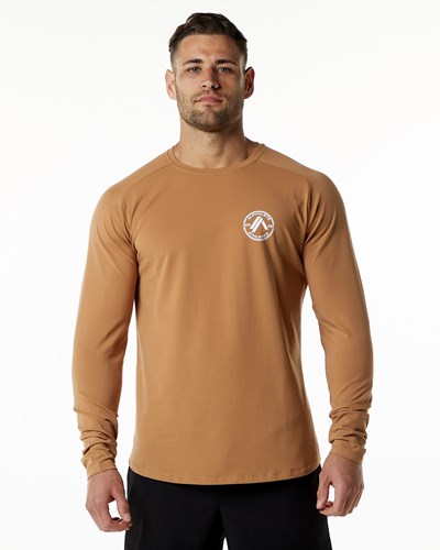 Alphalete Fitted Performance Long Sleeve Rust | 874-LZQIWY