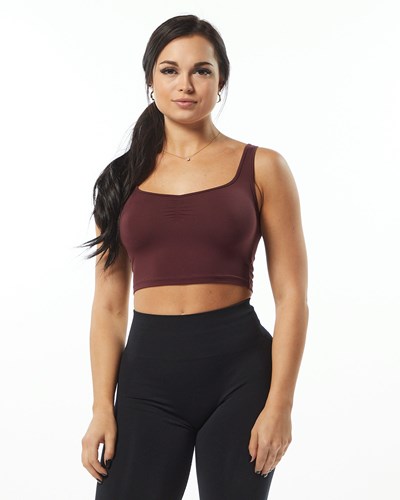 Alphalete Fitted Square Neck Tank Wine | 271-WZSFIM