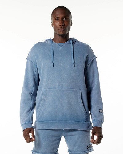 Alphalete Heavyweight Washed Terry Hoodie Modre | 687-VTPINS