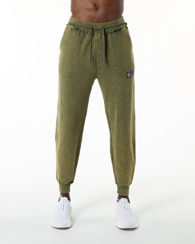 Alphalete Heavyweight Washed Terry Jogger Zelene | 176-WODFAU