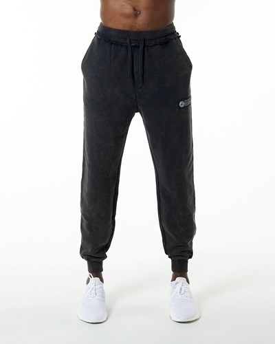 Alphalete Heavyweight Washed Terry Jogger Onyx | 653-OCPGVQ