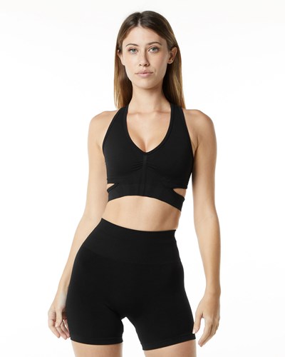 Alphalete High-Impact Seamless Sports Bra Čierne | 208-FNXYJL