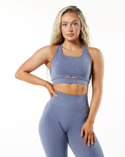 Alphalete High-Impact Seamless Sports Bra Modre | 586-BDMIQS