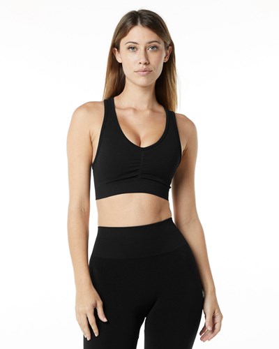 Alphalete High-Impact Seamless Sports Bra Čierne | 735-ZKYIUH