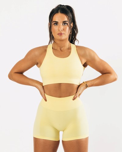 Alphalete High-Impact Seamless Sports Bra Lemonade | 908-HVYILM