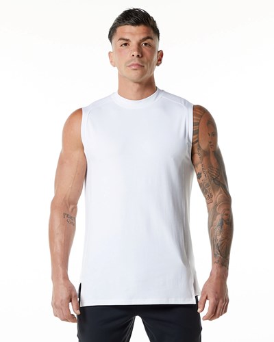 Alphalete High-Neck Premium Tank Biele | 360-GBNDEL