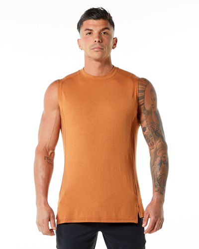 Alphalete High-Neck Premium Tank Camel | 764-MRCYSE