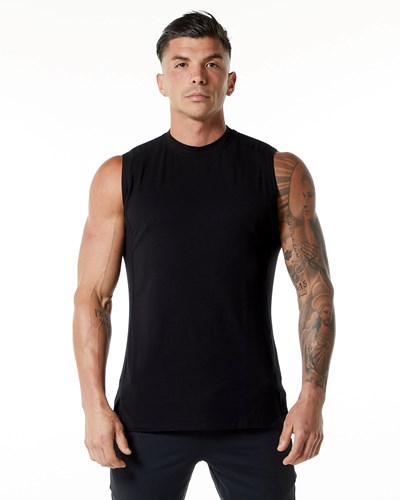 Alphalete High-Neck Premium Tank Čierne | 397-KFHCLM