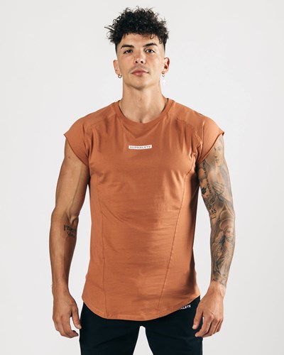 Alphalete High Performance Bez Rukavov Tee Clay | 039-JNHYSF