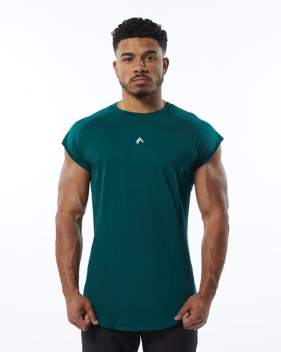 Alphalete High Performance Bez Rukavov Tee Velvet Teal | 153-YCFUWG