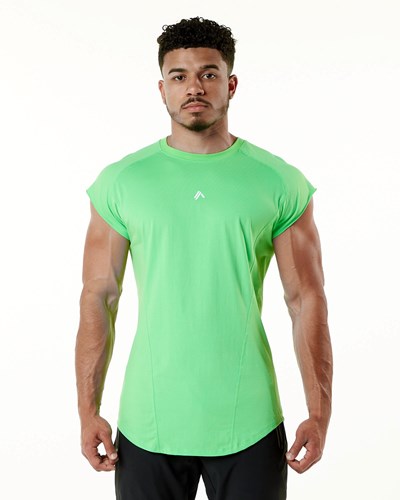 Alphalete High Performance Bez Rukavov Tee Zelene | 761-ZKFIYX