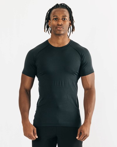 Alphalete High Performance Seamless Kratke Sleeve Tee Čierne | 190-PNHGMB