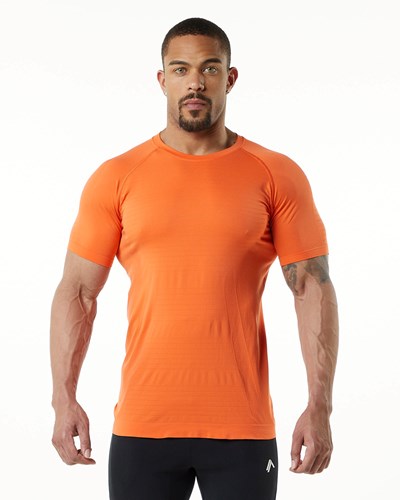 Alphalete High Performance Seamless Kratke Sleeve Tee Faded Strawberry | 308-ASRTMQ