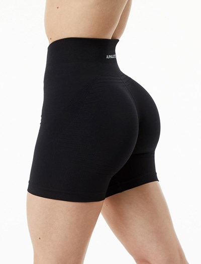 Alphalete High Performance Seamless Kratke Čierne | 349-GQPOAU