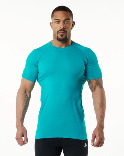 Alphalete High Performance Seamless Kratke Sleeve Tee Ocean | 623-RPLSMY