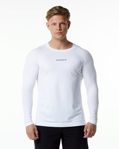 Alphalete High Performance Seamless Long Sleeve Tee Biele | 508-GOQIWR