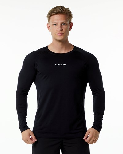 Alphalete High Performance Seamless Long Sleeve Tee Čierne | 659-BIDWKS