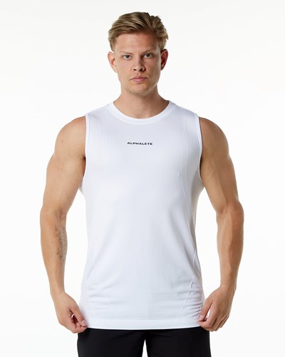 Alphalete High Performance Seamless Tank Biele | 236-ASLQBY