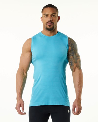 Alphalete High Performance Seamless Tank Faded Ocean | 641-WOFZKQ