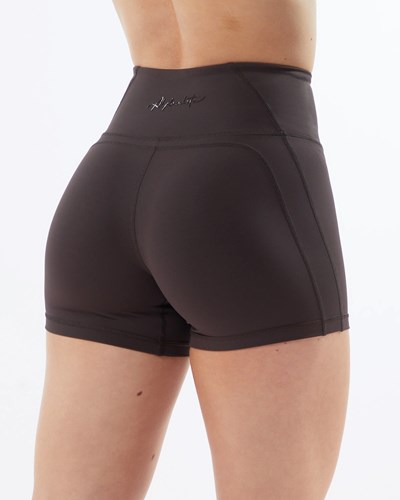 Alphalete High-Waisted Medium Compression 4" Kratke Siva | 940-IGMLPW