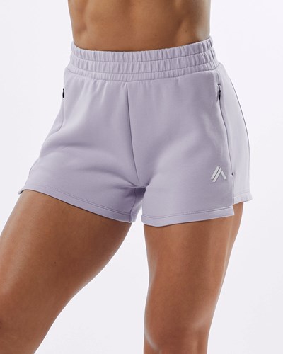 Alphalete Interlock Knit 3.5" Kratke Lilac | 895-KPENQD