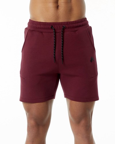 Alphalete Interlock Knit 6" Kratke Bordove | 609-LNMQDH