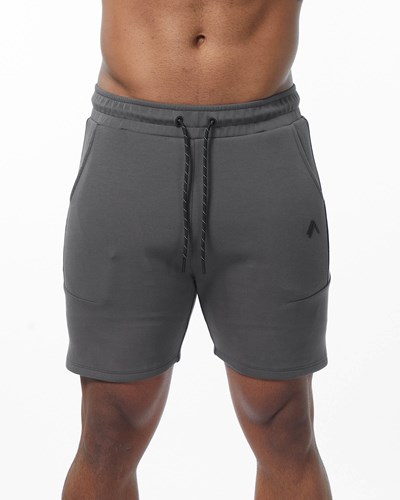 Alphalete Interlock Knit 6" Kratke Charcoal | 721-NWUSDG