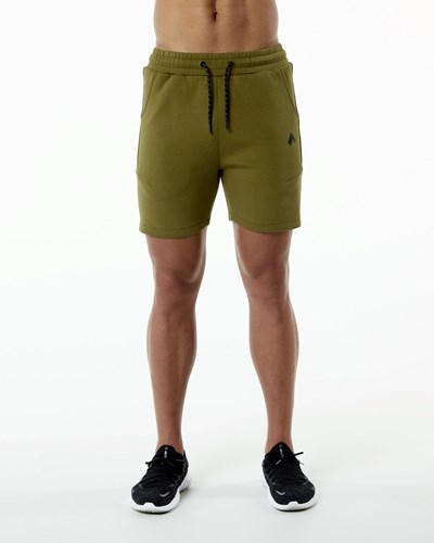 Alphalete Interlock Knit 6" Kratke Moss | 785-DCLKQW