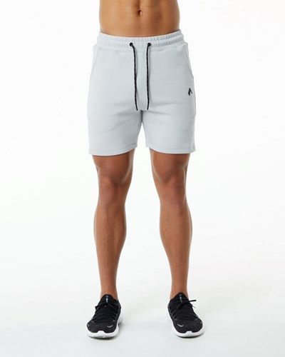 Alphalete Interlock Knit 6" Kratke Siva | 853-OIVHJA