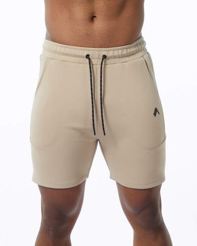 Alphalete Interlock Knit 6" Kratke Tan | 265-QHJVKW